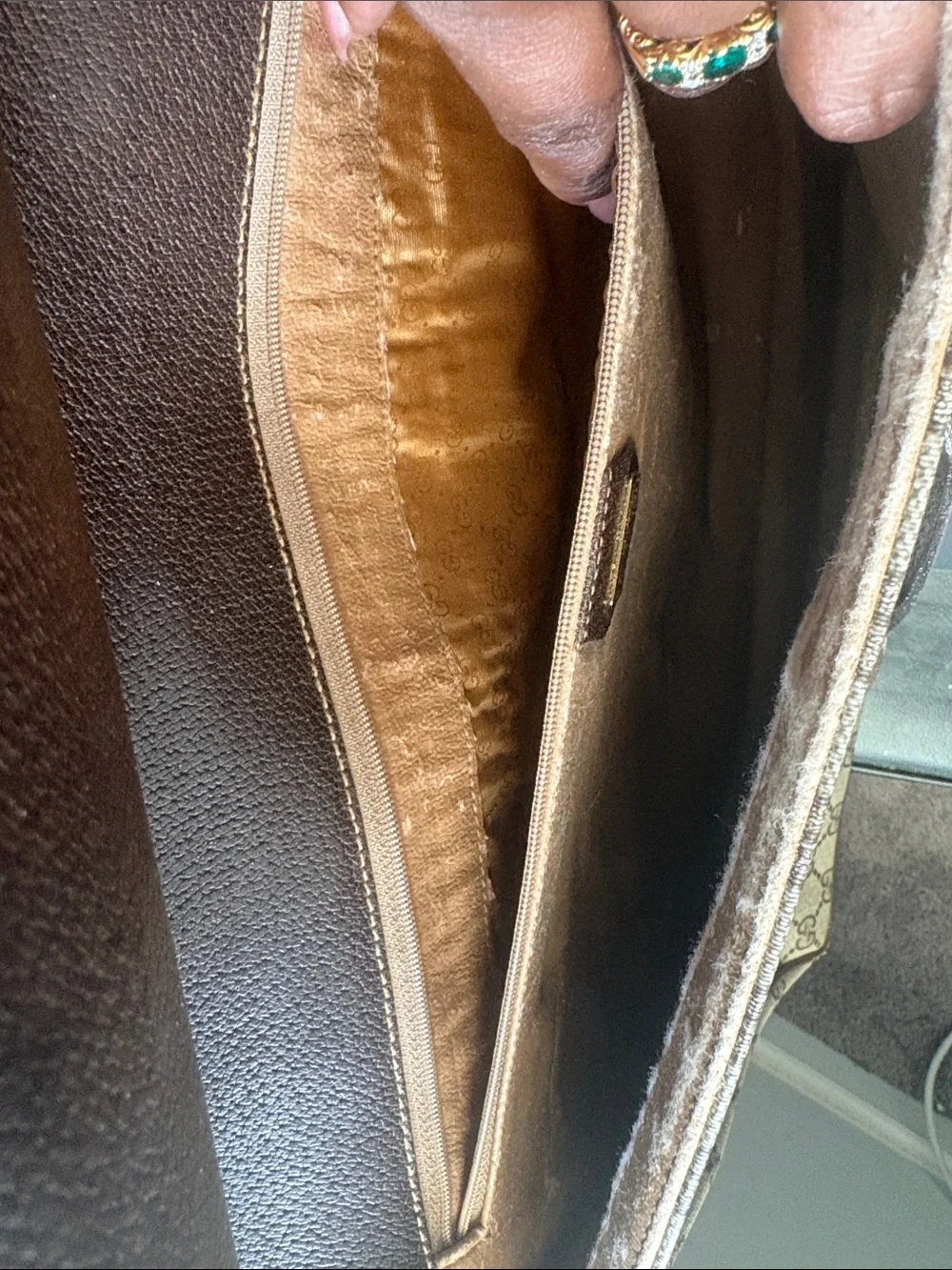 GUCCI VINTAGE Brown Patterned ATTACHE Briefcase Bag